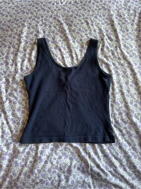 Y2K Navy Scoop Neck Tank Top